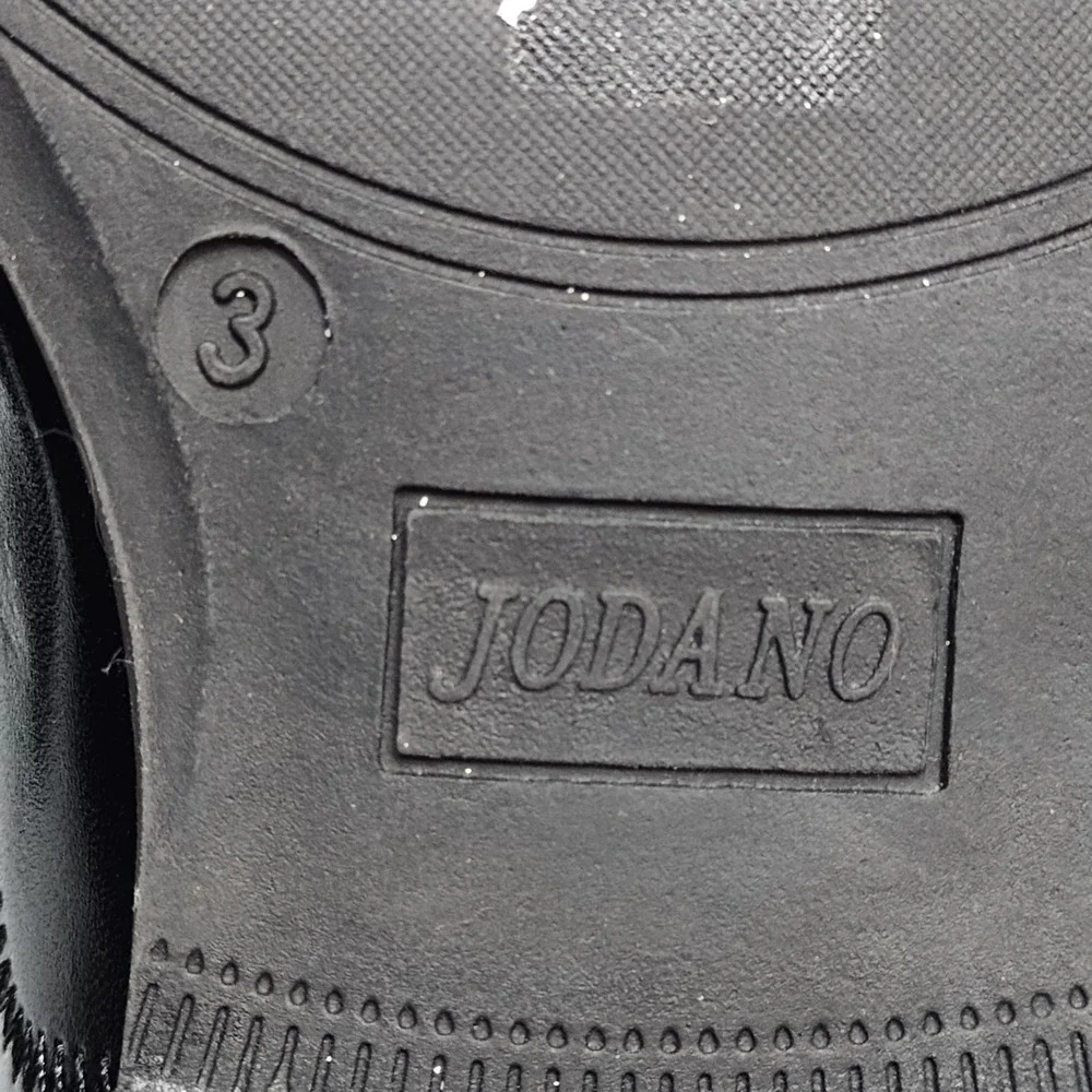 Jodano Oxford Shoes Boys US 3 Black Leather Memory Foam Formal Round Toe Lace Up